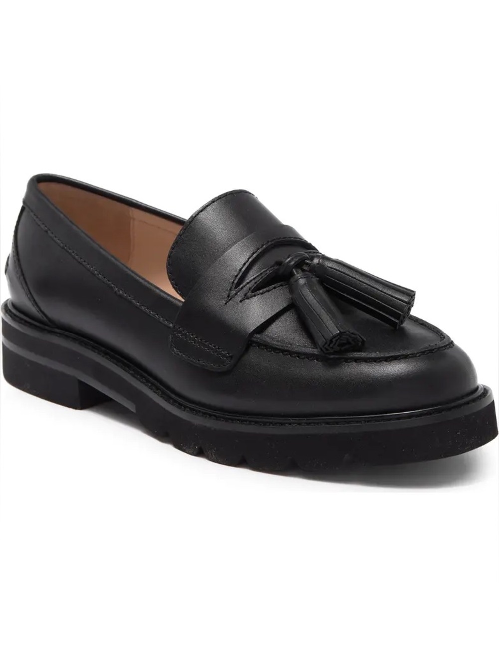 Stuart Weitzman Black Tassel Loafers size 6